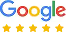 Logo do Google mais 5 estrelas mostrando a exelencia da clínica